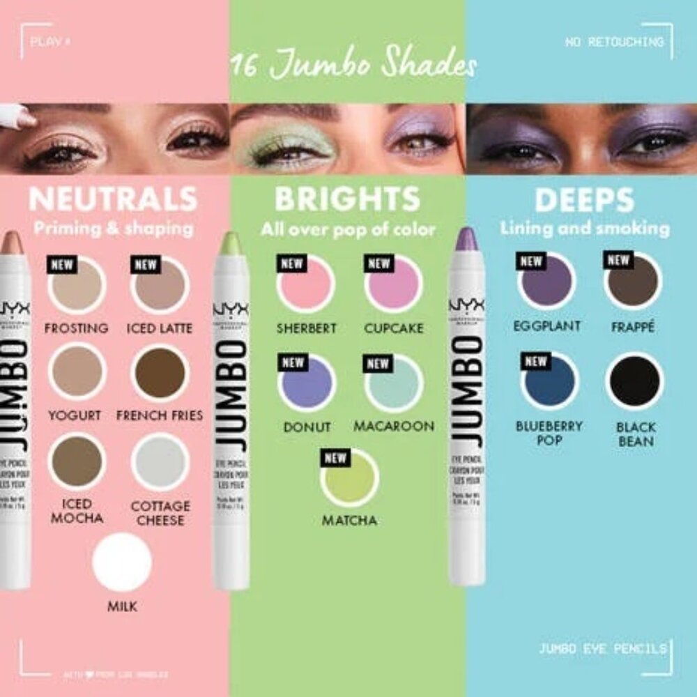 NYX Jumbo Eye Pencil Eyeshadow/Liner/Primer COLOR: FROSTING~SHIMMERING LIGHT TAN - Picture 3 of 7